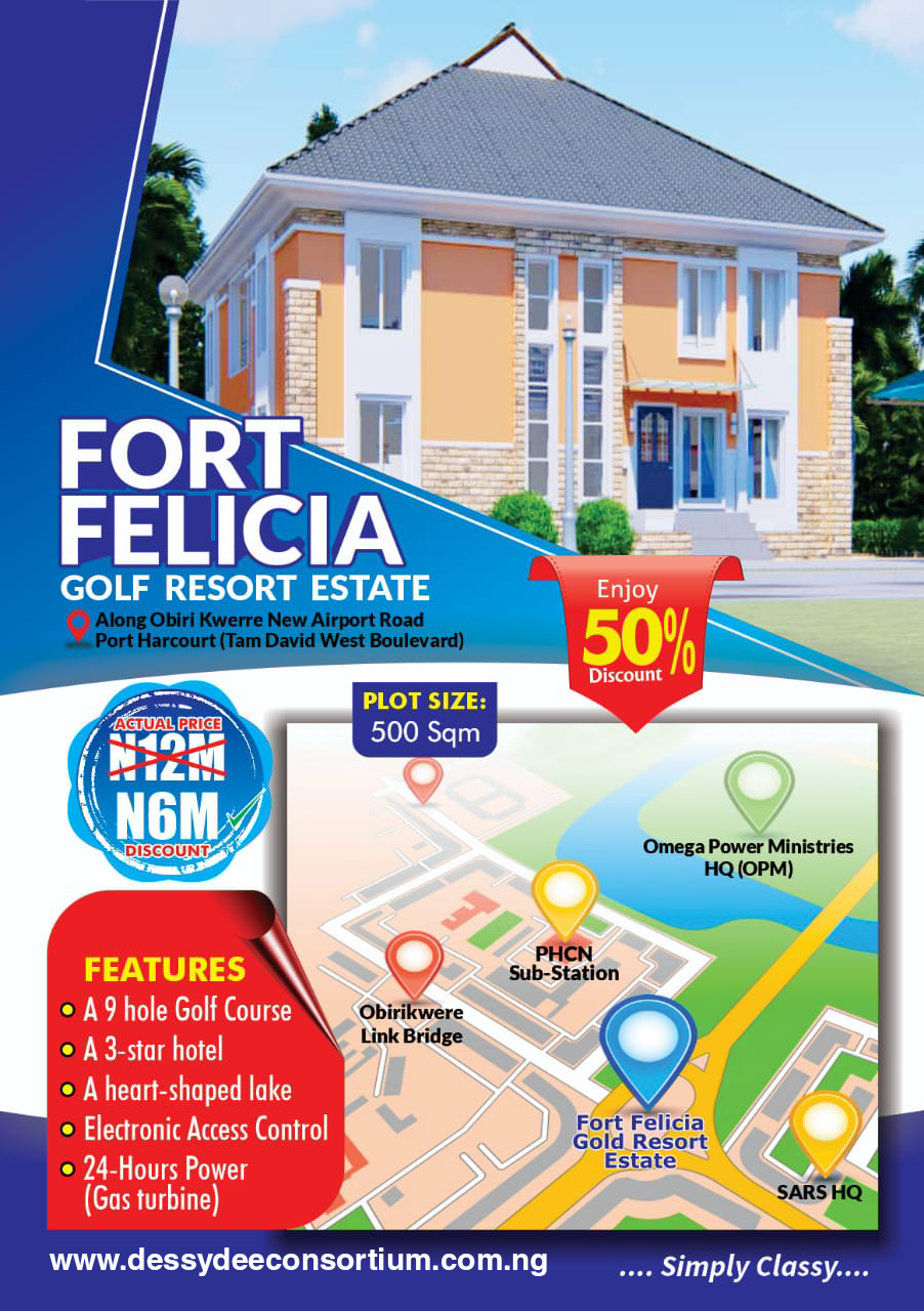 Land For Sale in Fort Felicia Golf Resort Estate, Port Harcourt
