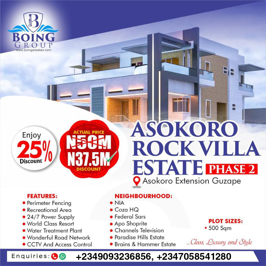 Asokoro Rock Villa Estate Amazing Offer in  Asokoro Extension, Abuja