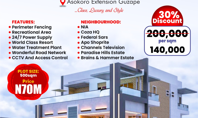 Asokoro Rock Villa Estate Amazing Offer in  Asokoro Extension, Abuja